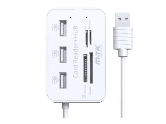 MTK USB 2.0 Hub + kortläsare - 3 x USB 2.0 + MS/SD/M2/TF