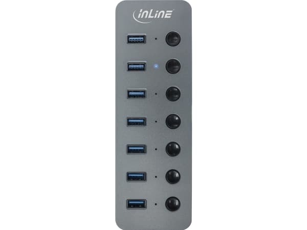 InLine 35395D, USB 3.2 Gen 1 (3.1 Gen 1) Type-A, USB 3.2 Gen 1 (3.1 Gen 1) Type-A, 5000 Mbit/s, Grå, Aluminium, DC