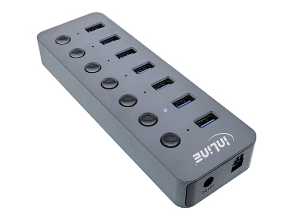 InLine 35395D, USB 3.2 Gen 1 (3.1 Gen 1) Type-A, USB 3.2 Gen 1 (3.1 Gen 1) Type-A, 5000 Mbit/s, Grå, Aluminium, DC