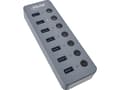 Miniatyrbilde 1 av 5: InLine 35395D, USB 3.2 Gen 1 (3.1 Gen 1) Type-A, USB 3.2 Gen 1 (3.1 Gen 1) Type-A, 5000 Mbit/s, Grå, Aluminium, DC