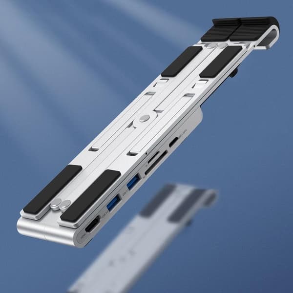 Choetech 7in1 Multifunctional HUB USB-C Till Laptop Stativ - Svart