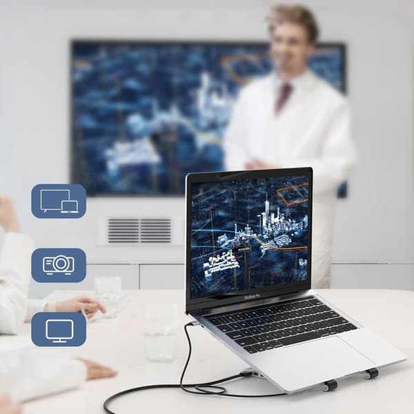 Choetech 7in1 Multifunctional HUB USB-C Till Laptop Stativ - Svart