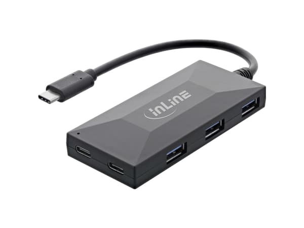InLine 35399, USB 2.0 Type-C, USB 3.2 Gen 1 (3.1 Gen 1) Type-A, USB 3.2 Gen 1 (3.1 Gen 1) Type-C, 5000 Mbit/s, Sort, 0,3 m, DC