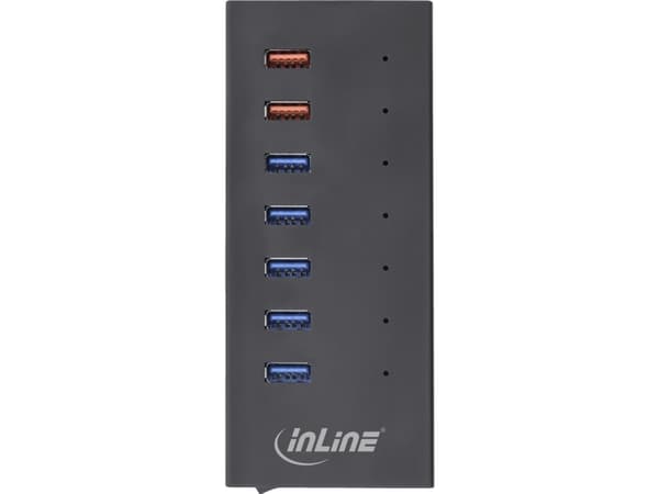 InLine 35395I, USB 3.2 Gen 1 (3.1 Gen 1) Type-B, USB 3.2 Gen 1 (3.1 Gen 1) Type-A, 5000 Mbit/s, Svart, Gjuten aluminium, ?DC