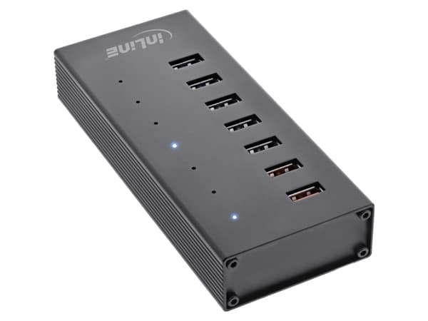 InLine 35395I, USB 3.2 Gen 1 (3.1 Gen 1) Type-B, USB 3.2 Gen 1 (3.1 Gen 1) Type-A, 5000 Mbit/s, Svart, Gjuten aluminium, ?DC
