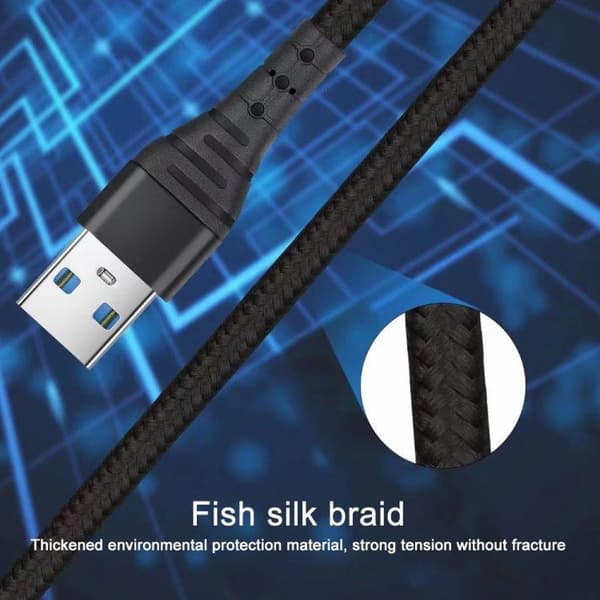 4i1 USB Laddkabel med Micro-USB, USB-C & Lightning x2