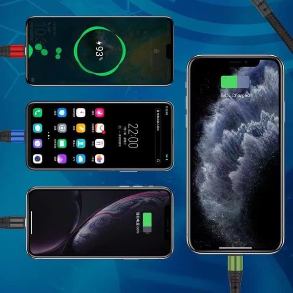 4-i-1 Ladekabel USB-C med Micro-USB, USB-C og 2 Lightning-udtag