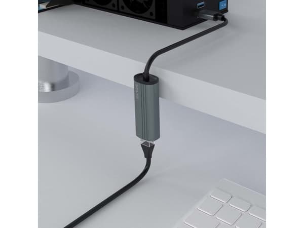 Savio AK-55 Adapter USB-A 3.1 GEN 1 do RJ-45 Gigabit Ethernet, USB 3.2 Gen 1 (3.1 Gen 1) Type-A, RJ-45, 1000 Mbit/s, Svart