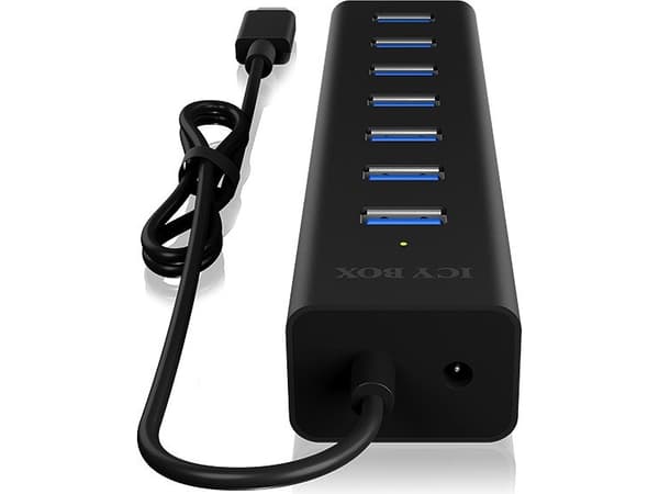 ICY BOX IB-HUB1700-C3 - Hubb - 7 x SuperSpeed USB 3.0 - skrivbordsmodell
