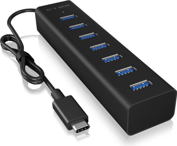 ICY BOX IB-HUB1700-C3 - Hubb - 7 x SuperSpeed USB 3.0 - skrivbordsmodell