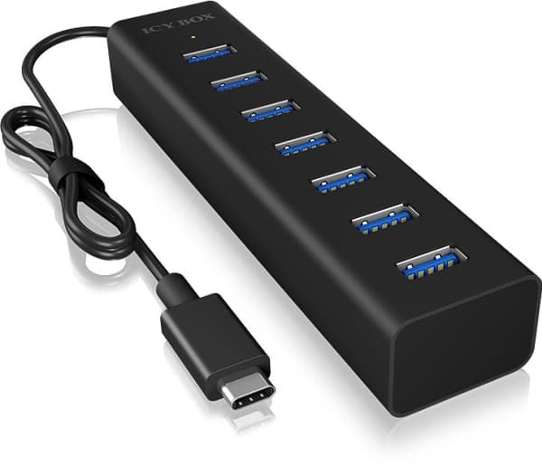 ICY BOX IB-HUB1700-C3 - Hubb - 7 x SuperSpeed USB 3.0 - skrivbordsmodell