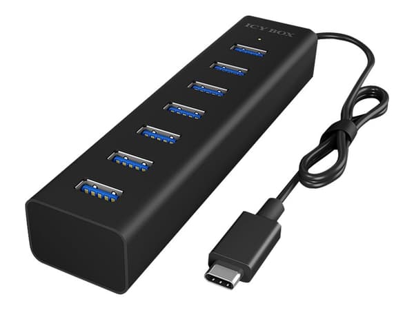 ICY BOX IB-HUB1700-C3 - Hubb - 7 x SuperSpeed USB 3.0 - skrivbordsmodell