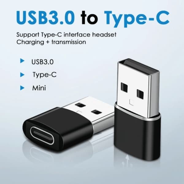 Minisovitin USB-C - USB 3.0 - musta