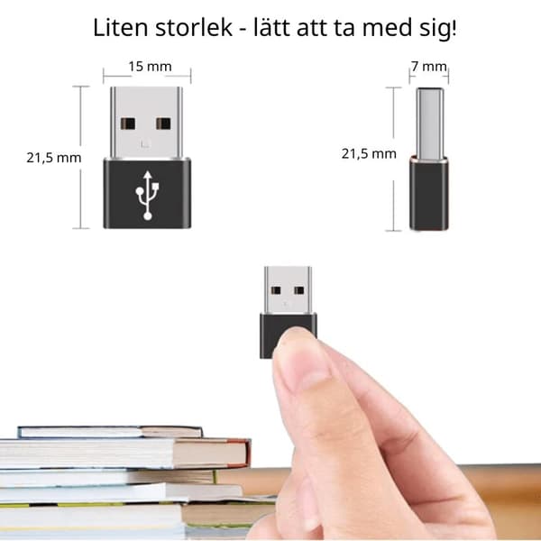 Älykäs USB-C-USB-sovitin - USB 3.0 musta