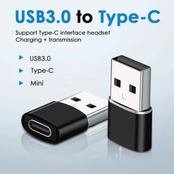 Älykäs USB-C-USB-sovitin - USB 3.0 musta
