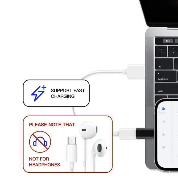 Adapter USB-C till Lightning 2in1 Laddning + Dataöverföring