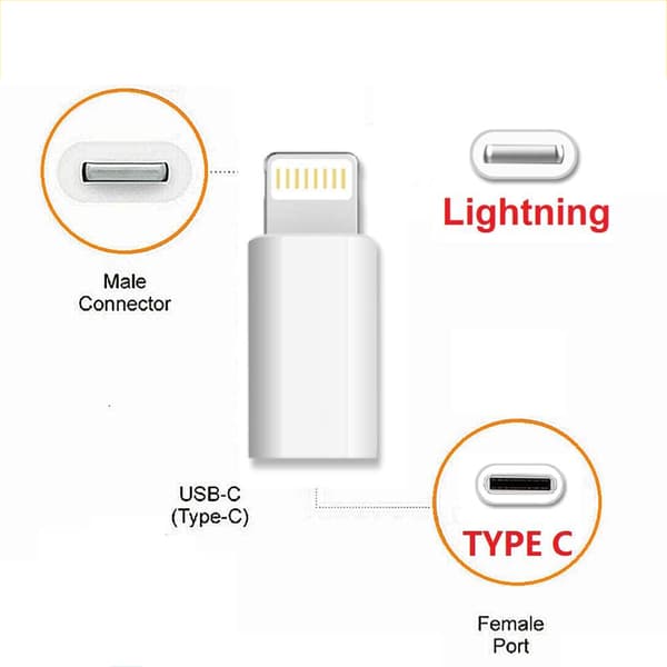 Adapter USB-C till Lightning 2in1 Laddning + Dataöverföring