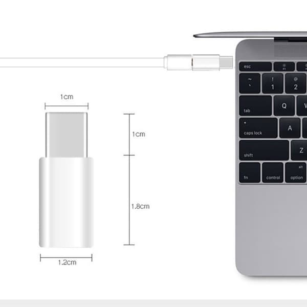 Micro-USB till USB-C  Adapter 2in1 Laddning + Dataöverföring