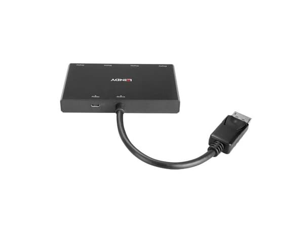 Lindy 38431, DisplayPort, 1920 x 1080 (HD 1080), 3840 x 2160, Sort, Acrylonitrilbutadienstyren, CE, UKCA, FCC, RoHS & REACH, USB