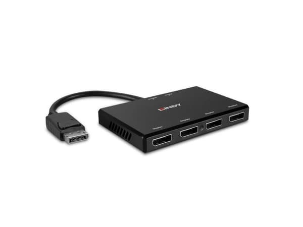 Lindy 38431, DisplayPort, DisplayPort, 1920 x 1080 (HD 1080), 3840 x 2160, Svart, Akrylnitrilbutadienstyren (ABS), CE, UKCA, FCC, RoHS & REACH