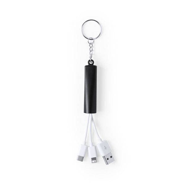 Laddaradapter på Nyckelring, USB-A till USB-C, Lightning