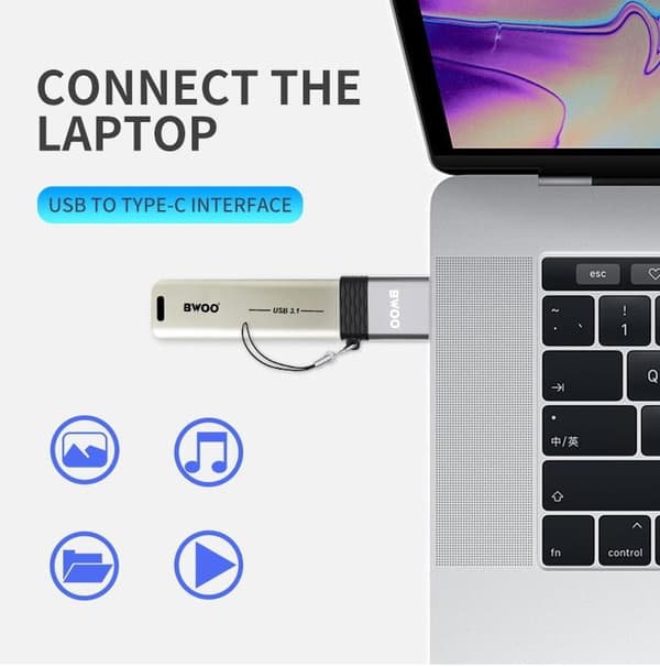 USB-C till USB OTG-Converter Adapter Kontakt - BAWOO