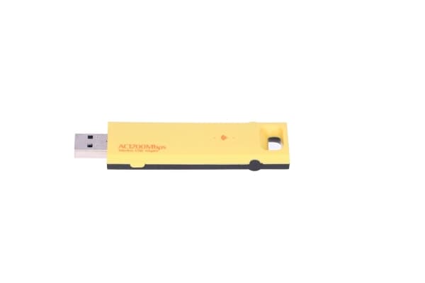 Extralink U1200AC AC1200 DUAL BAND WIRELESS USB ADAPTER, Vifte, Gult, Plast