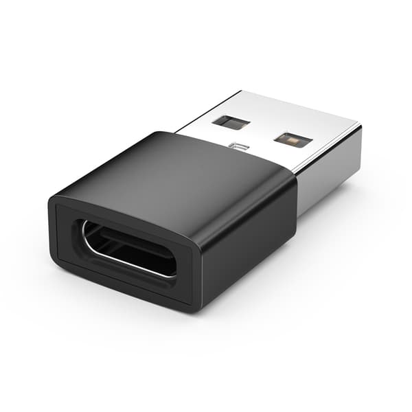 INF USB-A (uros) - USB-C (naaras) sovitin Musta