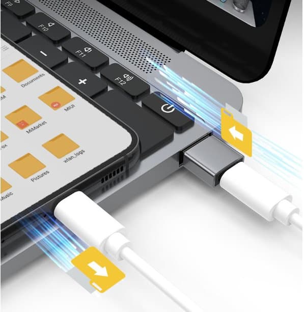 INF USB-A (uros) - USB-C (naaras) sovitin Musta