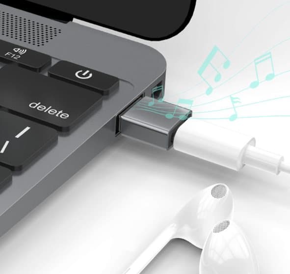 INF USB-A (uros) - USB-C (naaras) sovitin Musta