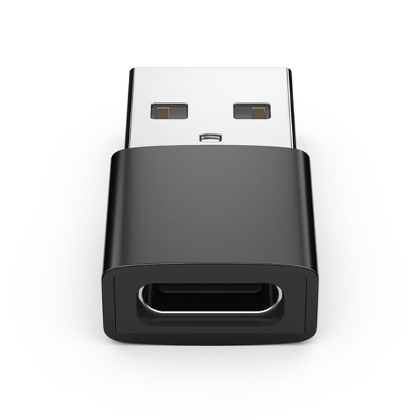 INF USB-A (uros) - USB-C (naaras) sovitin Musta