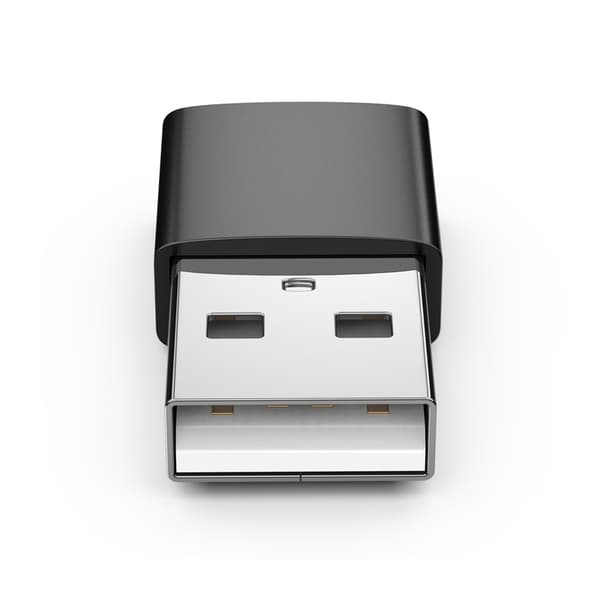 INF USB-A (uros) - USB-C (naaras) sovitin Musta