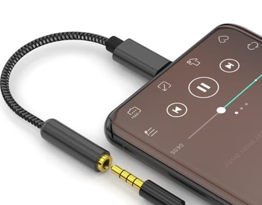 INF USB-C til 3,5 mm adapter til høretelefoner Sort