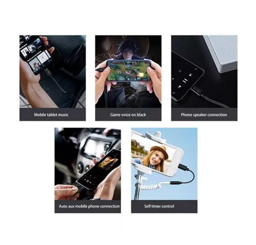 INF USB-C til 3,5 mm adapter til høretelefoner Sort