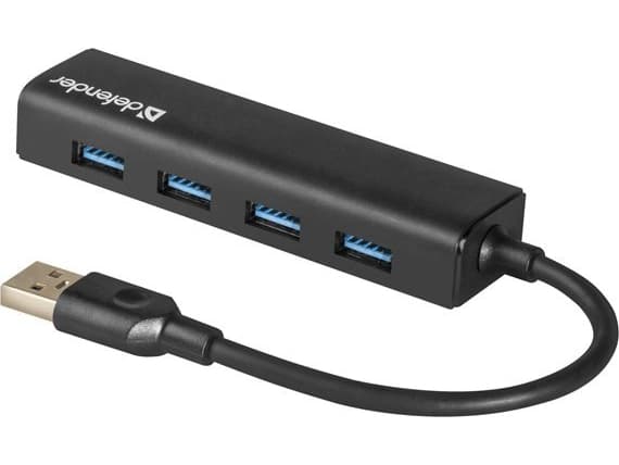 HUB USB Defender USB (3.0) HUB 4-port, Quadro Express, black, Defender, compact