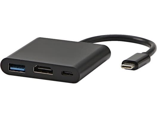 HUB USB All New USB/Video DP Alt Mode, HDMI F + USB C F (PD) + USB A F, black, All New box 4K2K@30Hz, USB Power Delivery