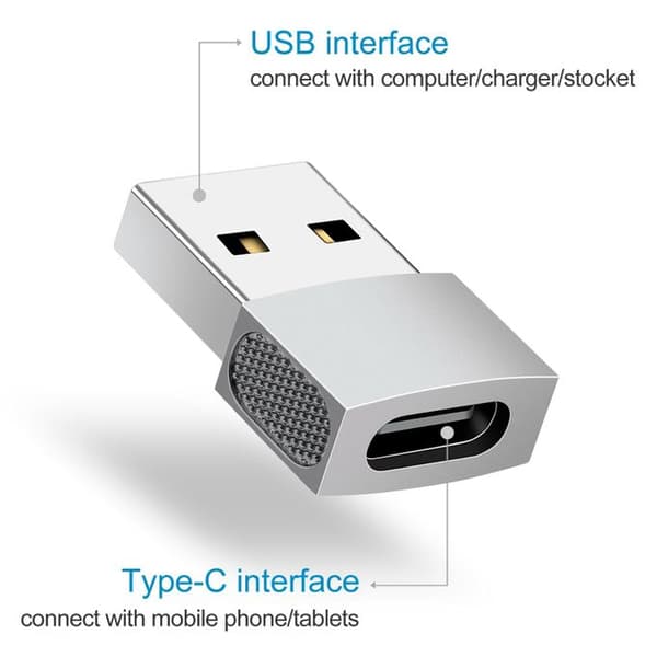 INF Adapter, USB-C til USB 2.0 Sort