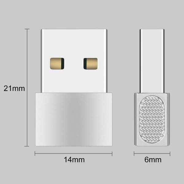 INF Adapter, USB-C til USB 2.0 Sort