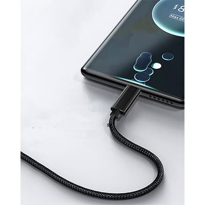 INF USB-A 2.0 - USB C -kaapeli 3A pikalatauksella Musta 1 m