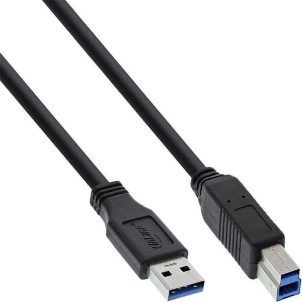 InLine 35303 USB-kaapeli 0,3 m USB 3.2 Gen 1 (3.1 Gen 1) USB A USB B Musta