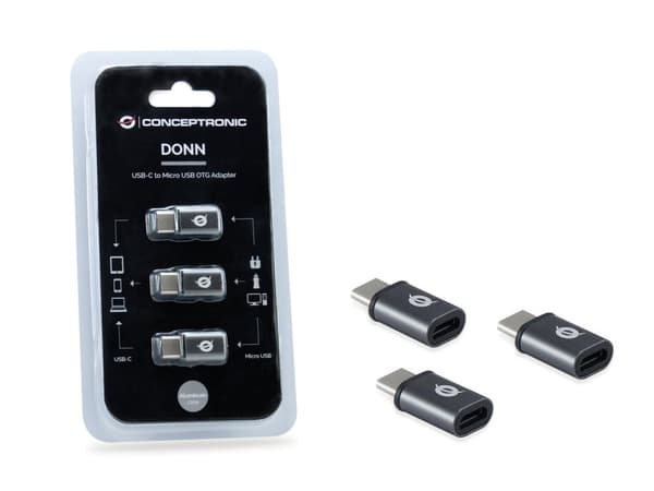 Conceptronic DONN05G Kabelinterface/Kønsadapter USB 2.0 Type-C USB 2.0 Micro Black (DONN05G)