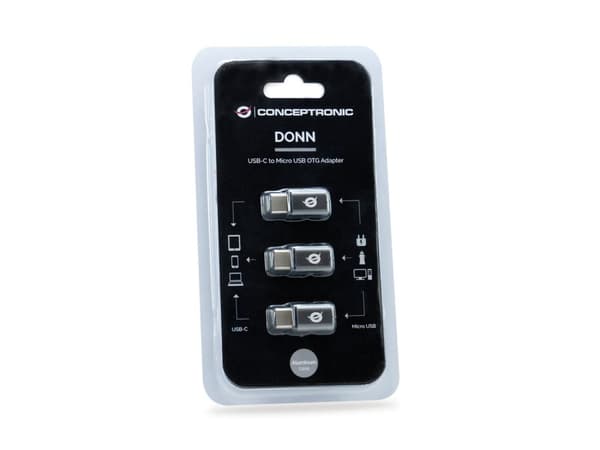 Conceptronic DONN05G Kabelinterface/Kønsadapter USB 2.0 Type-C USB 2.0 Micro Black (DONN05G)
