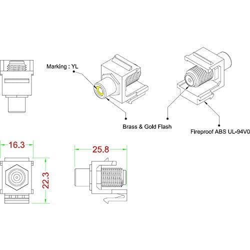 Renkforce RF-KS-RCAFG Cinch installationsmodul Keystone