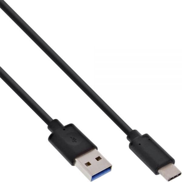 InLine 1m, USB3.1-C/USB3.1-A USB-kaapeli USB 3.2 Gen 2 (3.1 Gen 2) USB C USB A Musta