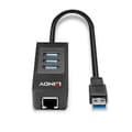 Miniatyrbild 4 av 5: LINDY 43176 - USB 3.1 Hub och Gigabit Ethernet-adapter