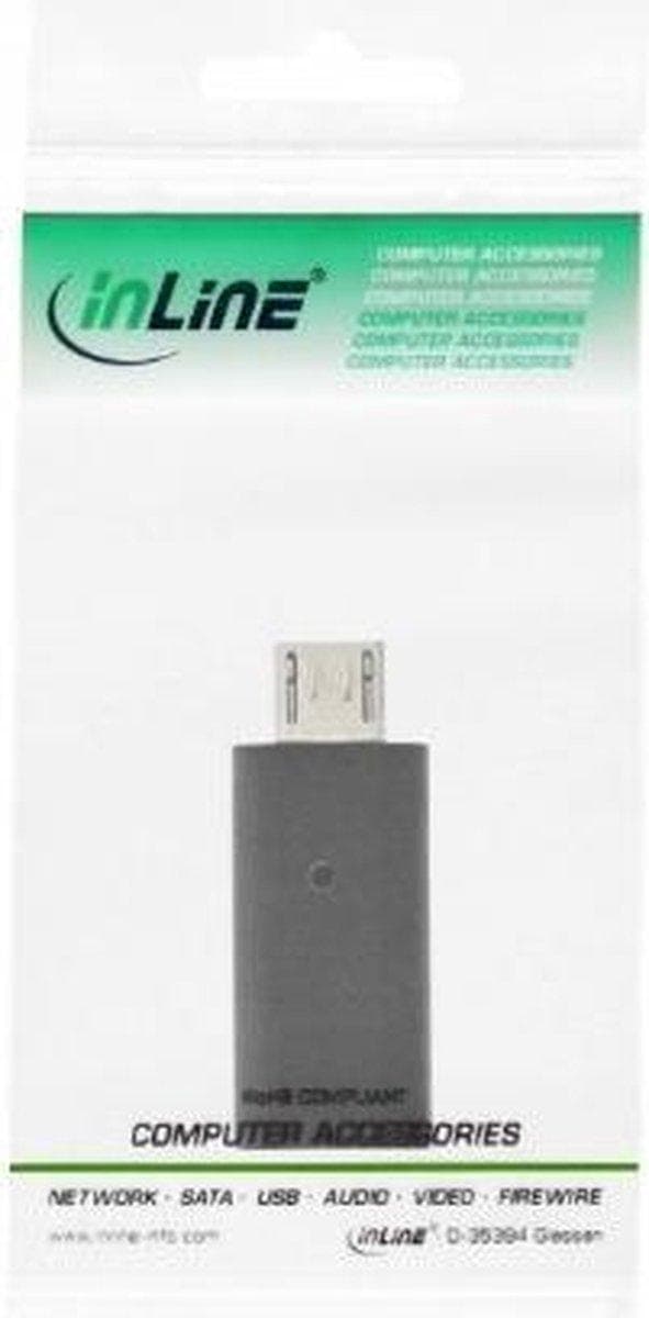 InLine 33302I afstandsstykke til kabler micro USB han USB C Sort