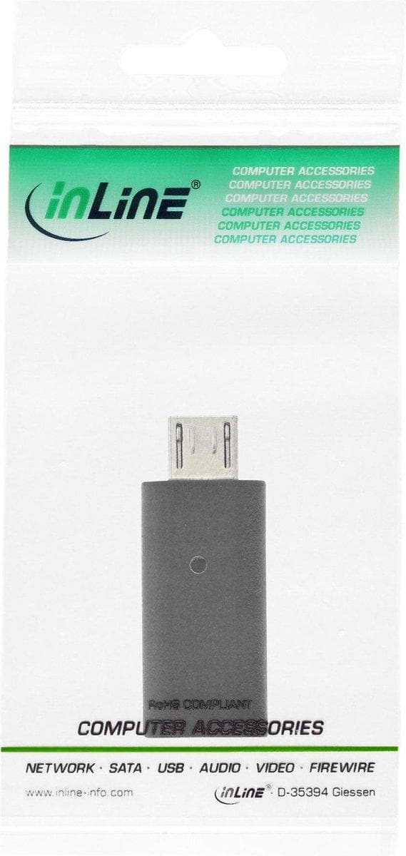 InLine 33302I afstandsstykke til kabler micro USB han USB C Sort