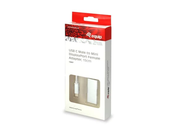 Utrusta 133457 Kabeldistans USB Typ C Mini DisplayPort Vit