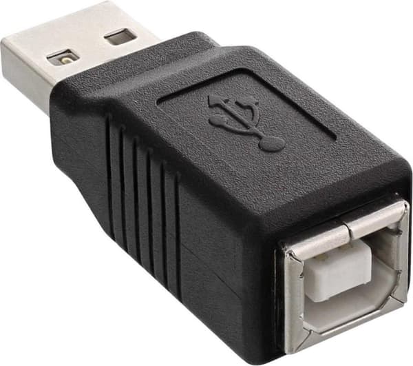 InLine USB-A (m) - USB-B (v) adapter - USB2.0 / svart