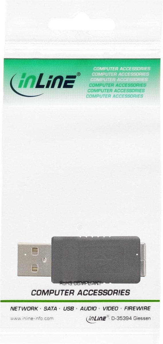 InLine USB-A (m) - USB-B (v) adapter - USB2.0 / svart